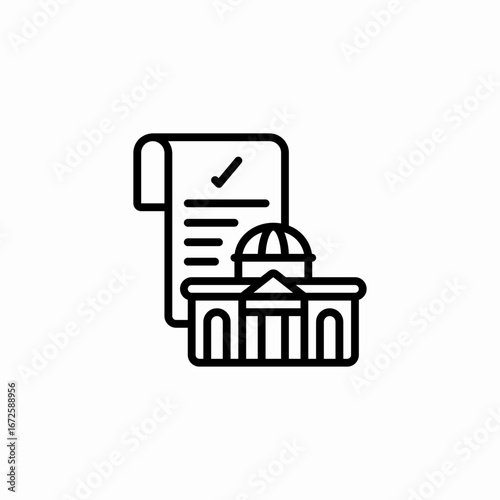 legislative approval document icon sign vector