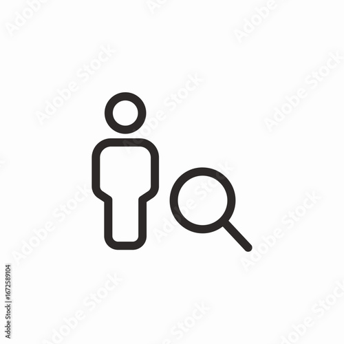 magnify person icon sign vector