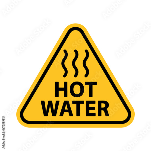 Warning Sign for Extremely Hot Water Hazardous and Potential Scalding Risk Illustration on White Background a Very Important Cautionary Message for Safety