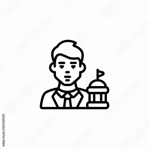 politician government authority icon sign vector