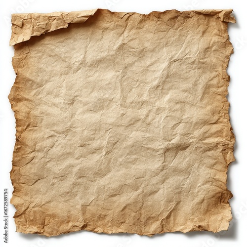 Single Sheet of Crumpled Brown Paper