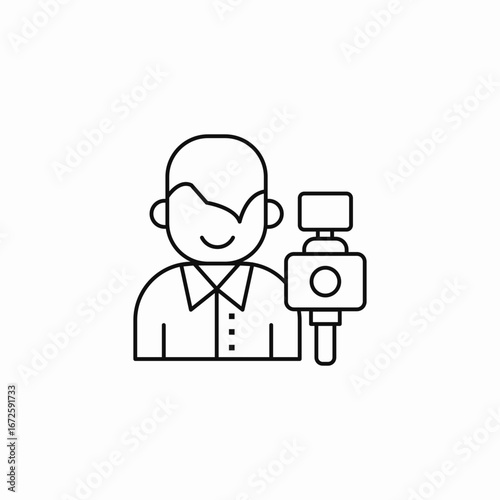 man with camera icon sign vector