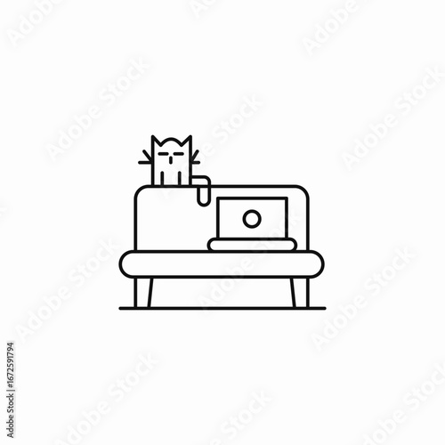 messy workspace icon sign vector