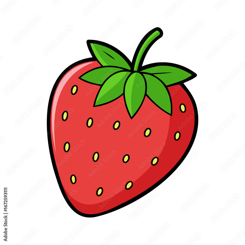 Obraz premium Colored strawberry. Strawberry icon isolated on white background. Vector illustration.