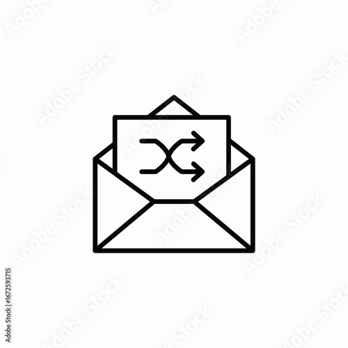 shuffle emails icon sign vector