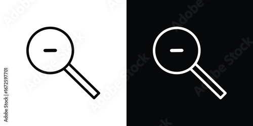 Zoom out icon. Vector linear icon isolated in black and white