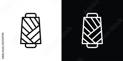 Yarn icon. Vector linear icon isolated in black and white