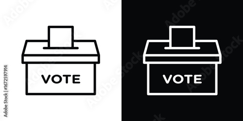 Voting icon. Vector linear icon isolated in black and white
