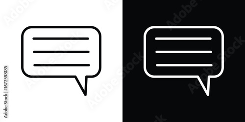 Text icon. Vector linear icon isolated in black and white