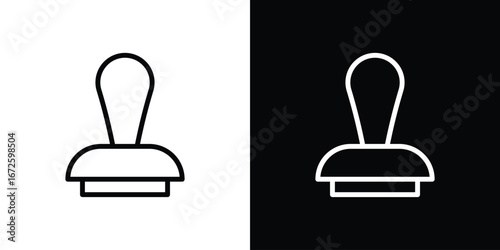 Stamp icon. Vector linear icon isolated in black and white
