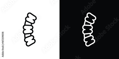 Spine icon. Vector linear icon isolated in black and white