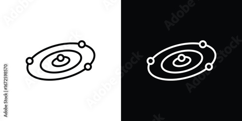 Space icon. Vector linear icon isolated in black and white