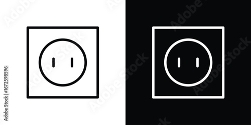 Socket icon. Vector linear icon isolated in black and white