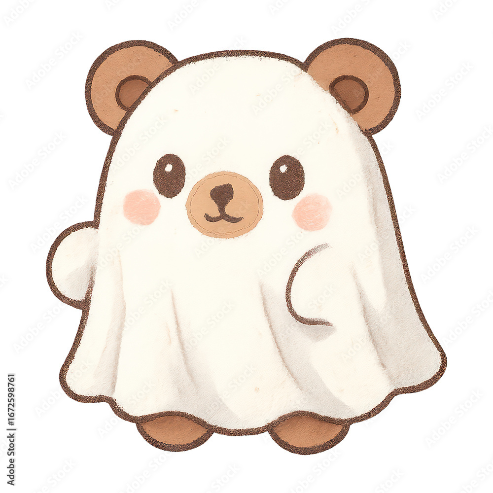 Fototapeta premium PNG Cute bear ghost illustration.