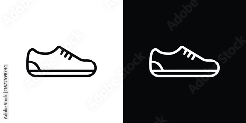 Shoes icon. Vector linear icon isolated in black and white