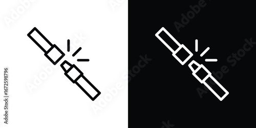 Seat Belt icon. Vector linear icon isolated in black and white