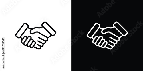 Partner icon. Vector linear icon isolated in black and white