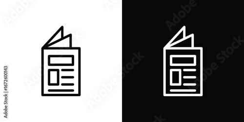Magazines icon. Vector linear icon isolated in black and white