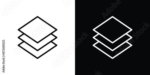 Layers icon. Vector linear icon isolated in black and white