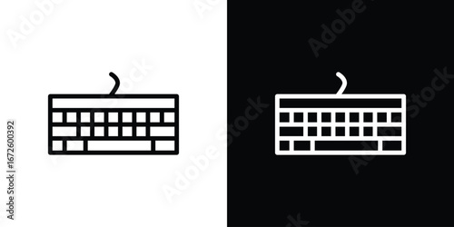 Keyboard icon. Vector linear icon isolated in black and white