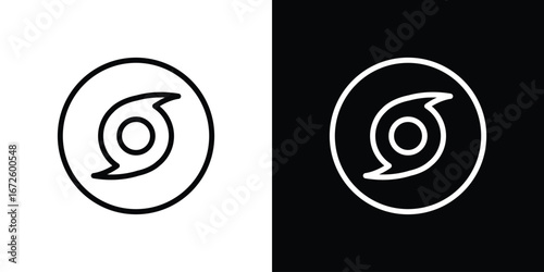 Hurricane icon. Vector linear icon isolated in black and white