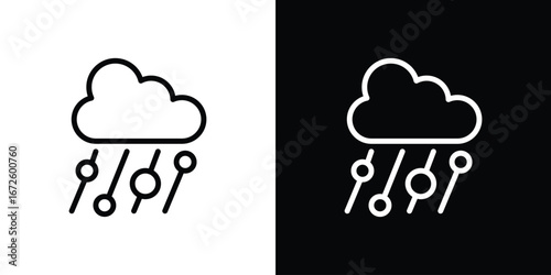 Hail icon. Vector linear icon isolated in black and white