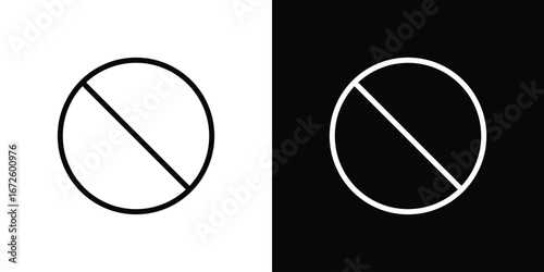 Forbidden icon. Vector linear icon isolated in black and white