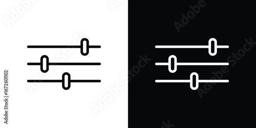 Filter Control icon. Vector linear icon isolated in black and white