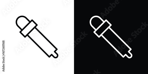Eye dropper icon. Vector linear icon isolated in black and white