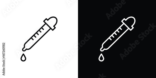 Eye dropper icon. Vector linear icon isolated in black and white
