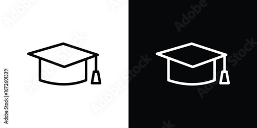 Education icon. Vector linear icon isolated in black and white