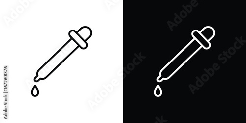 Dropper icon. Vector linear icon isolated in black and white