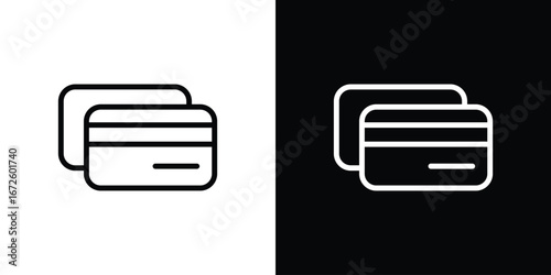 Credit card icon. Vector linear icon isolated in black and white