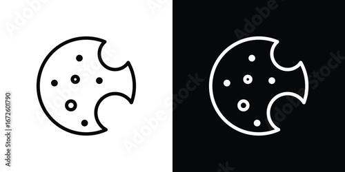 Cookie icon. Vector linear icon isolated in black and white