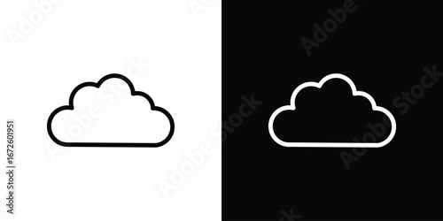 Cloud icon. Vector linear icon isolated in black and white