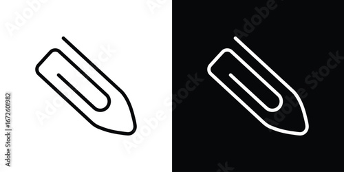 Clip icon. Vector linear icon isolated in black and white