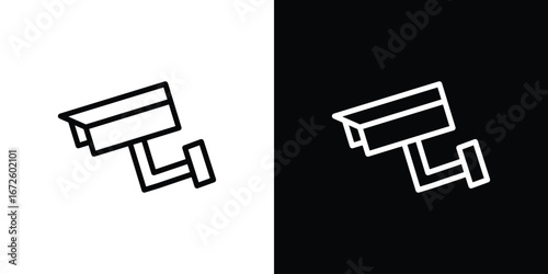 CCTV icon. Vector linear icon isolated in black and white