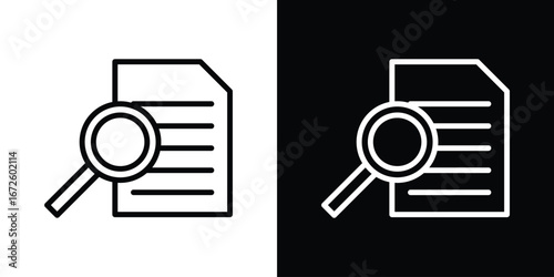 Case study icon. Vector linear icon isolated in black and white
