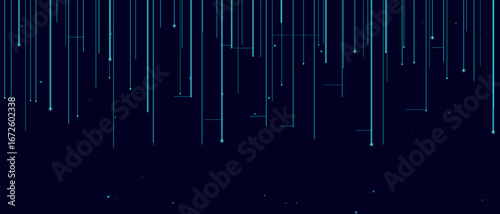 Futuristic neon vector tech background with flowing lines and dots.