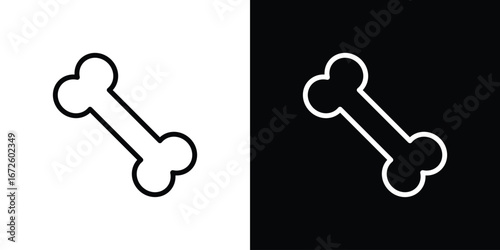 Bone icon. Vector linear icon isolated in black and white