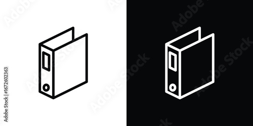 Binder icon. Vector linear icon isolated in black and white