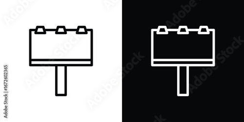 Billboard icon. Vector linear icon isolated in black and white