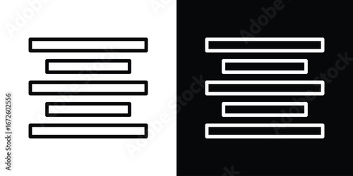 Align center icon. Vector linear icon isolated in black and white