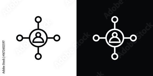 Affiliate marketing icon. Vector linear icon isolated in black and white