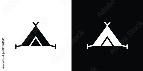 Tent icon design vector collection. flat icons.