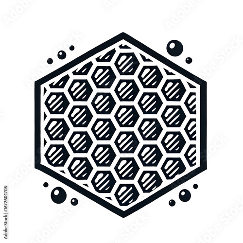 Honeycomb symbol isolated on white background