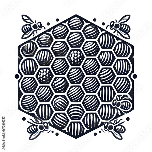 Honeycomb symbol isolated on white background