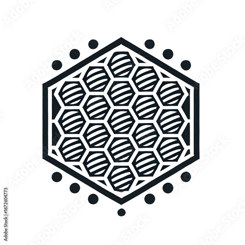 Honeycomb symbol isolated on white background