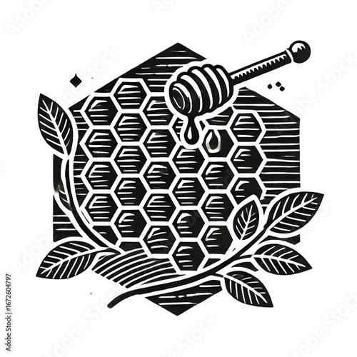 Honeycomb symbol isolated on white background