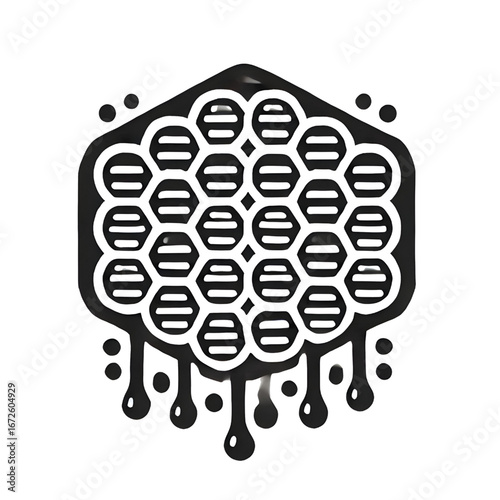 Honeycomb symbol isolated on white background